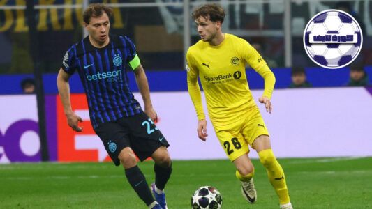 نيكولو باريلا لاعب وسط إنتر ميلان يبدو محبطًا خلال مباراة في دوري أبطال أوروبا